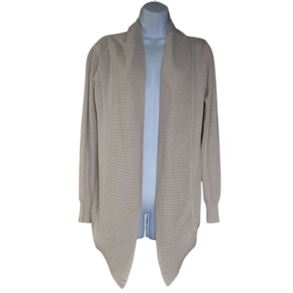Lola Cardigan Small Medium Long Sleeve High Low Tan Open Front Sweater - Picture 1 of 14
